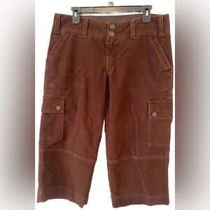 Vintage Y2K Abercrombie & Fitch Brown Corduroy Cargo Pants Utility Pockets 10 36